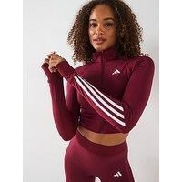 Adidas Womens Training Hyperglam Full Zip Jacket - Burgundy
