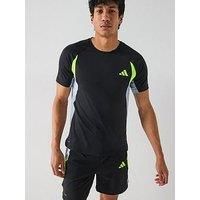adidas Tech Apparel Colorblock T-Shirt, Recycled Polyester, Black