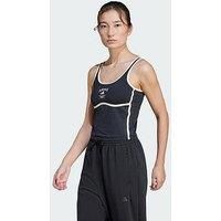 adidas Heritage Tank Top with Integrated Low-Support Bra, Recycled Polyester, Black