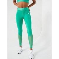 Adidas Womens Training Hyperglam 1/1 Tights - Semi Court Green/White