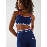 Adidas Womens Training Hyperglam Light Support Sports Bra - Blue
