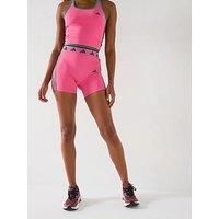 Adidas Womens Training Hyperglam Bike Shorts - Pink Fusion/Collegiate Green