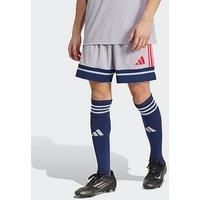 adidas Men/'s SQUADRA25 Short, Glory Grey/Team Navy Blue 2/Pure Ruby, L