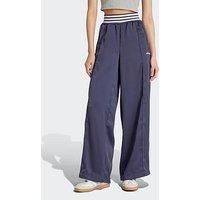 Adidas Originals Women'S Striped Rib Wide Leg Tracksuit Bottoms - Blue
