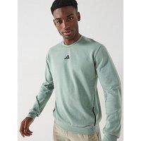 Adidas Men'S Training D4T Crew Sweatshirt - Silver Green