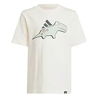 adidas Unisex Kids Little Kids ADIRAPTOR Graphic T-Shirt, Off White, 7-8 Years