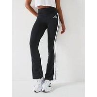 Adidas Womens Training Optime Essentials 3 Stripe Flare Pants - Black