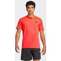 adidas Men/'s Train Essentials Training Tee, Pure Ruby/Black, S