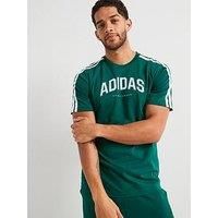 Adidas Sportswear Men'S Codes Collegiate Linear Graphic Tee - Collegiate Green