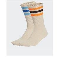 Adidas Originals Mens Ribbed Crew Socks 2 Pairs - White