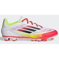 adidas Unisex F50 Club Football Boots FG/MG, Cloud White/Core Black/Solar Yellow, 8 UK
