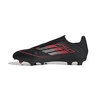 adidas Unisex F50 League Laceless Football Boots FG/MG, Core Black/Iron Metallic/Lucid Red, 8 UK