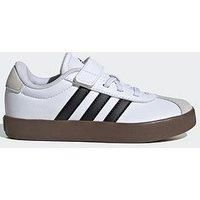 adidas Unisex Kids VL Court 3.0 Shoes, Cloud White/Core Black/Grey One, 1 UK