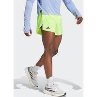 Adidas Mens Running Adizero Split Shorts - Green