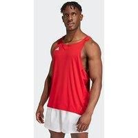 adidas Adizero Essentials Mens Running Vest Tank Breathable AEROREADY Red