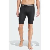 adidas Men/'s TECHFIT COMPRESSION TRAINING SHORT TIGHT, Black, S