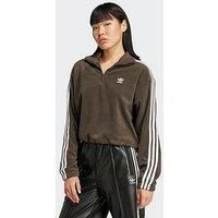 Adidas Originals Womens Polarfleece Half Zip - Khaki