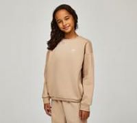 adidas Originals Girls Essential Boyfriend Crew Sweatshirt - Beige - Size L/G