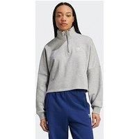 Adidas Originals Womens Essentials Half Zip Fleece - Medium Grey Heather