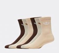 Adidas Originals Unisex Trefoil Crew Socks - 6 Pack - Brown Multi