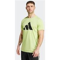 adidas Men/'s Run It Stripes Tee, Pulse Lime, S