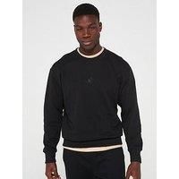 Adidas Sportswear Mens All Season French Terry Crew Sweatshirt - Black