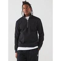 Adidas Originals Mens Trefoil Essentials 1/2 Zip - Black