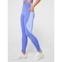 adidas Own The Run Colorblock Full-Length Leggings, Recycled Polyester, Blue