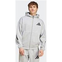 adidas ZNE Full Zip Hoodie - Grey - Size M