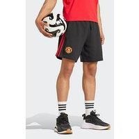 Men's Football Shorts Black 2024-2025 Man Utd DNA Training Bottoms Sportswear