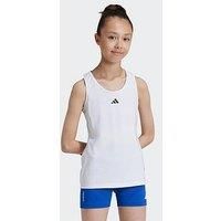 Adidas Girls Junior Training Tech Fit Tank - White
