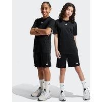 adidas Unisex Kids Train Essentials Logo Regular Fit Short Junior, Black/White, 7-8 Years