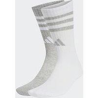 adidas Cushioned Sportswear 3-Stripes Glam Crew 2 Pair Pack, White
