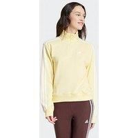 Adidas Sportswear Women'S Essentials 3-Stripes Quarter-Zip Sweatshirt - Yellow