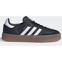 Adidas Samba Lace Up Platform Leather Suede Womens Trainer Black White UK 3 - 8