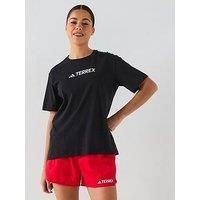 adidas Women/'s Terrex Classic Logo T-Shirt, Black, XL
