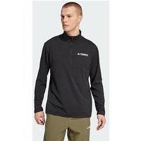 adidas Men/'s Terrex Multi Climacool Half Zip Long Sleeve, Black, L