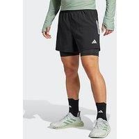 adidas Own The Run ClimaCool Mens Running Shorts Black 2 In 1 Twin Short Sports