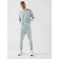 adidas Men/'s SPORTSWEAR BASIC 3 STRIPES TRICOT TRACKSUIT, Wonder Silver, XXL