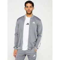 adidas Men/'s TRICOT REGULAR FIT TRACK TOP MELANGE, black melange, XXL