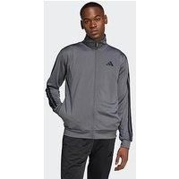 adidas Men/'s 3 STRIPES TRICOT REGULAR TRACK TOP, grey six, S