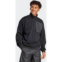 Adidas Sportswear Men'S City Escape Half-Zip Fleece Top - Black
