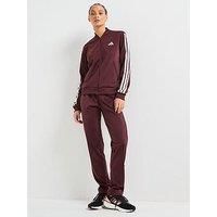 adidas Women/'s ESSENTIALS 3-STRIPES TRACKSUIT, Aurora Ruby, XS