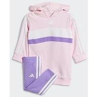 adidas Female Infant SEASONAL ESSENTIALS TIBERIO 3 STRIPES FLEECE LEGGINGS SET 12-18 Months