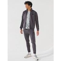 Adidas Sportswear Mens Sportswear Basic 3-Stripe Tricot Tracksuit - Dark Grey