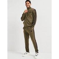 Adidas Sportswear Mens Sportswear Basic 3-Stripe Tricot Tracksuit - Green