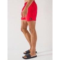 adidas Men/'s Solid CLX Short-Length Swim Shorts, Pure Ruby/Black, XXL