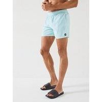 adidas Men/'s Solid CLX Short-Length Swim Shorts, Halo Mint/Black, XL