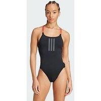 adidas Ripstream 3-Stripes X-Back Swimsuit, Recycled Polyester, Black