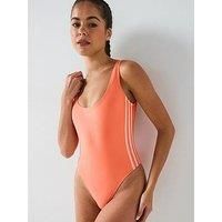 Adidas Womens Adicolor 3 Stripe Swimsuit - Orange